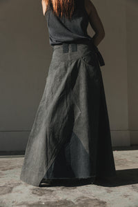 Footloose Tycoon  Heavy Washed Patchy Skirt Double Beltloop