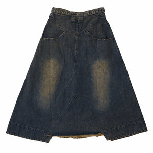 Heavy Washed Patchy Denim Skirt 2.0