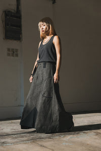 Footloose Tycoon  Heavy Washed Patchy Skirt Double Beltloop