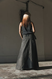 Footloose Tycoon  Heavy Washed Patchy Skirt Double Beltloop