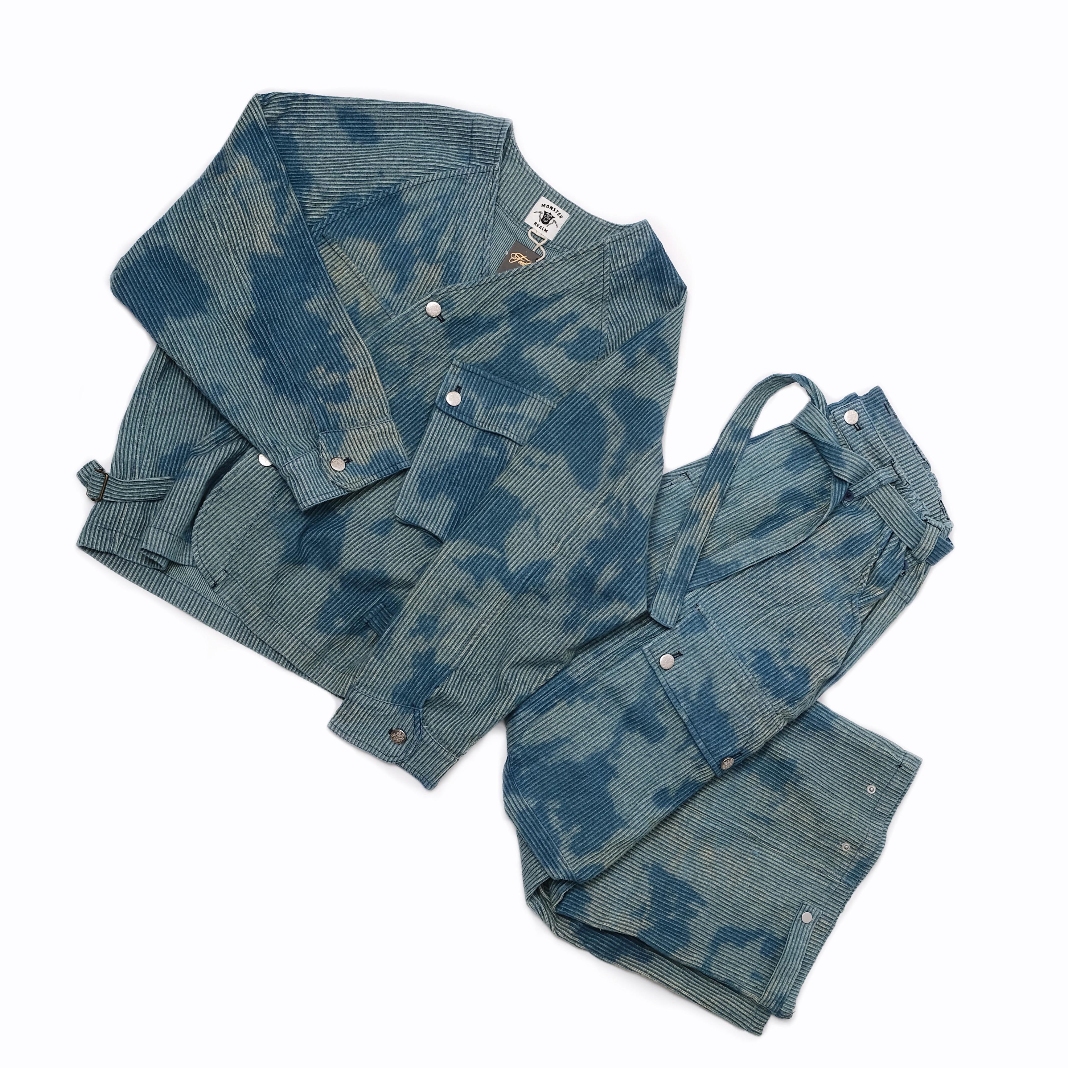 “BLUE COW Set”
Tie Dyed Cow Patterns Denim Corduroy Jacket/Pants
