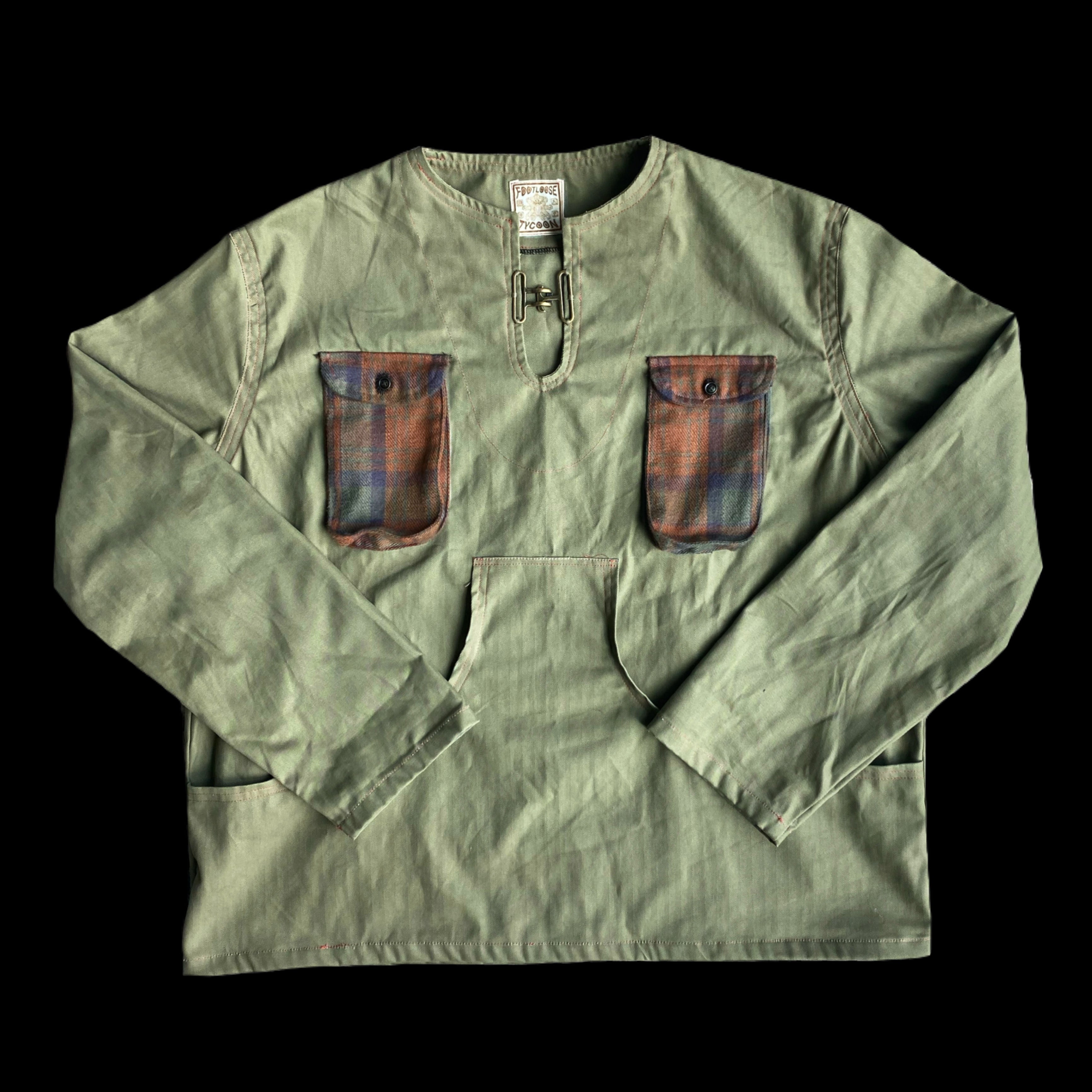 FOOTLOOSETYCOON Checkered Pattern Pockets Buckle Shirt