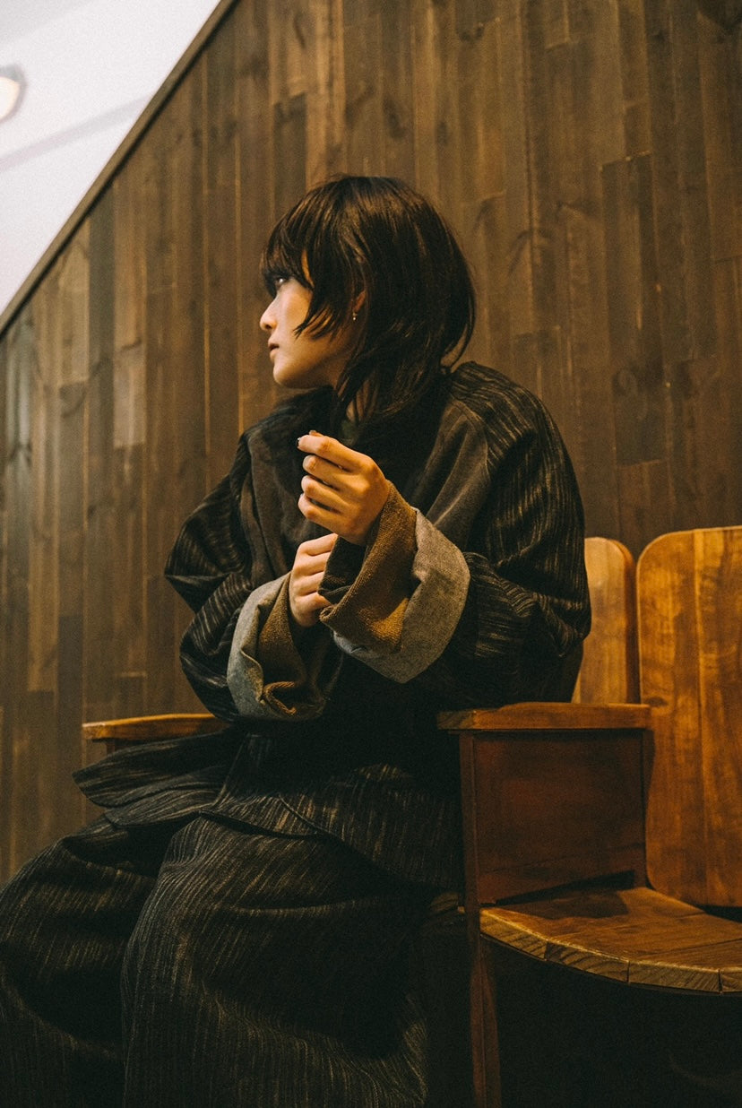 FOOTLOOSETYCOON Heavy Rain Black Denim Raglan  Sleeve Outer