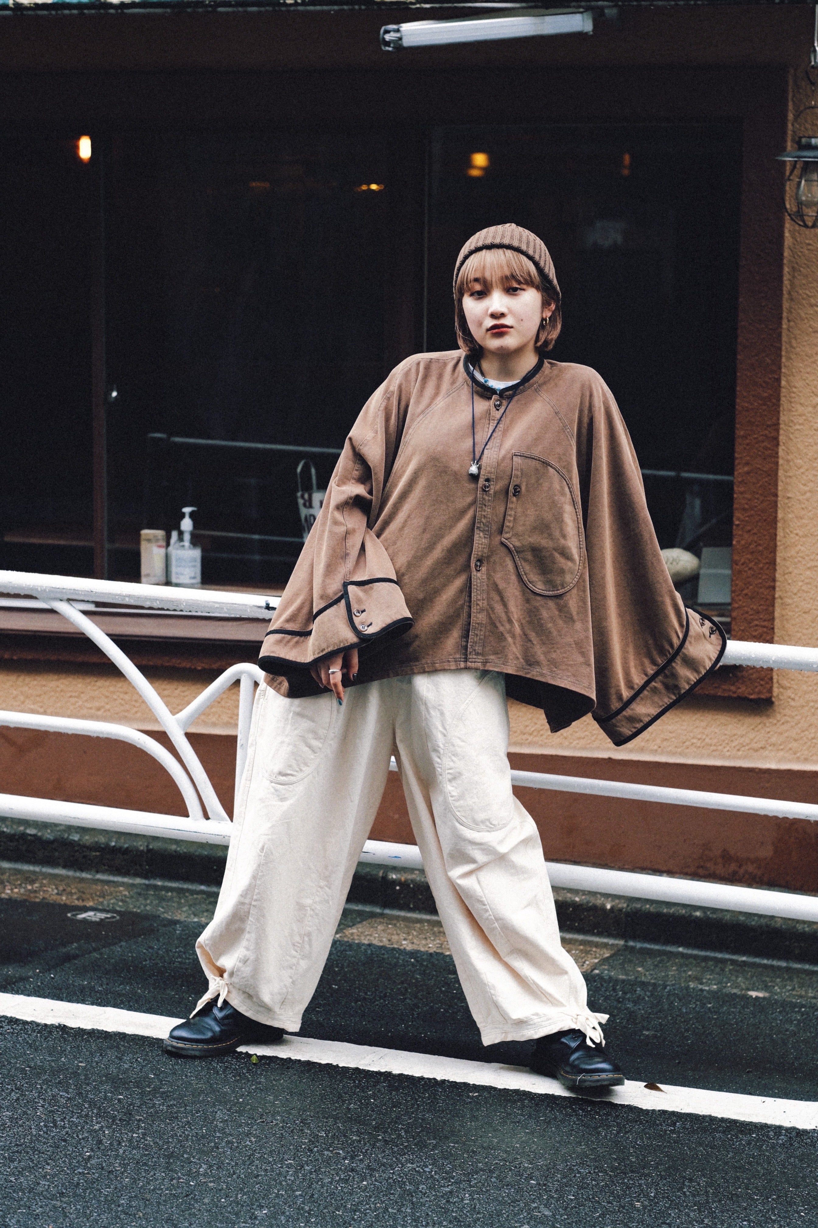 Footloose Tycoon Big Cuff Heavy Washed Coat / Washed Brown