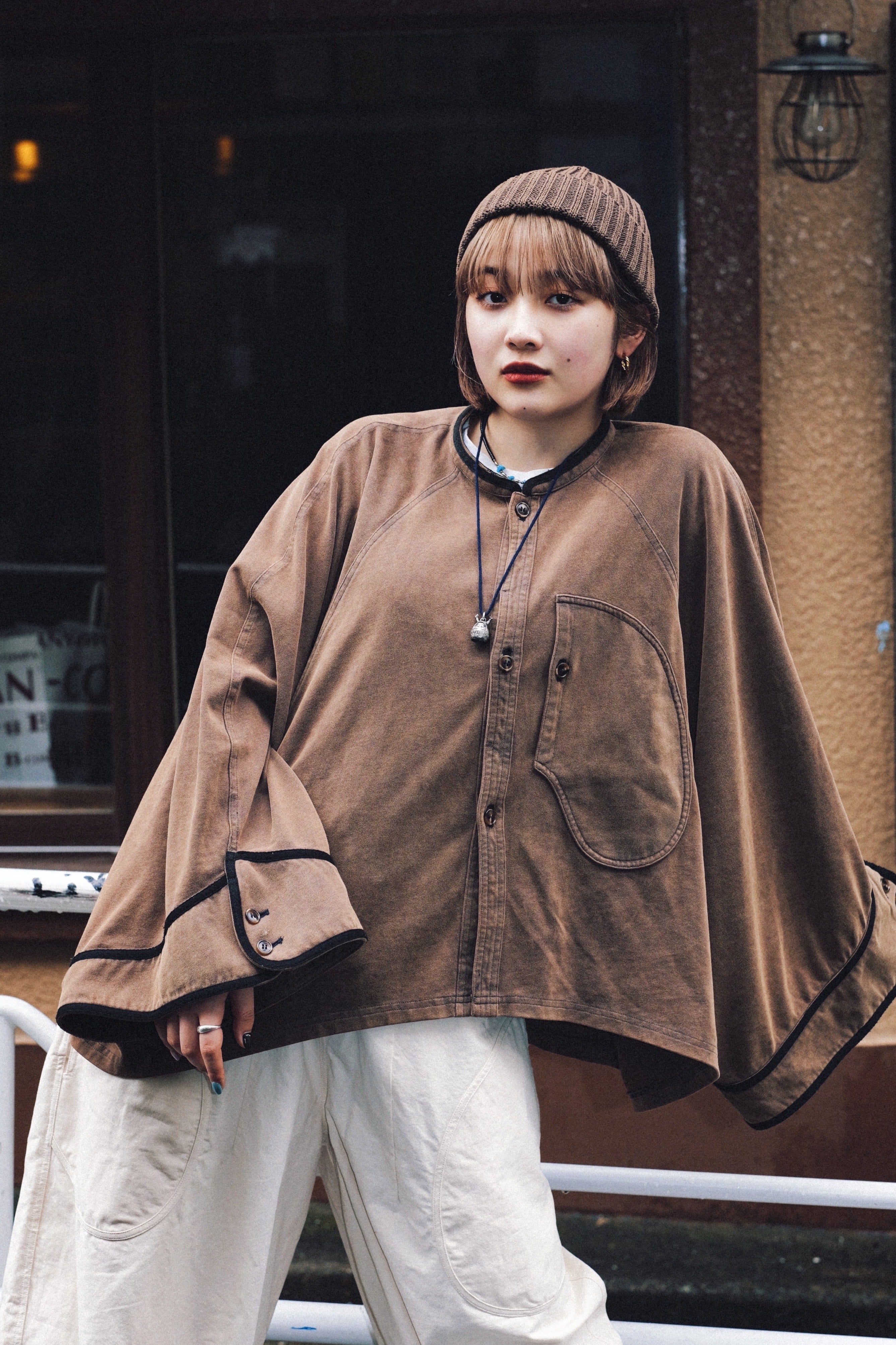 Footloose Tycoon Big Cuff Heavy Washed Coat / Washed Brown