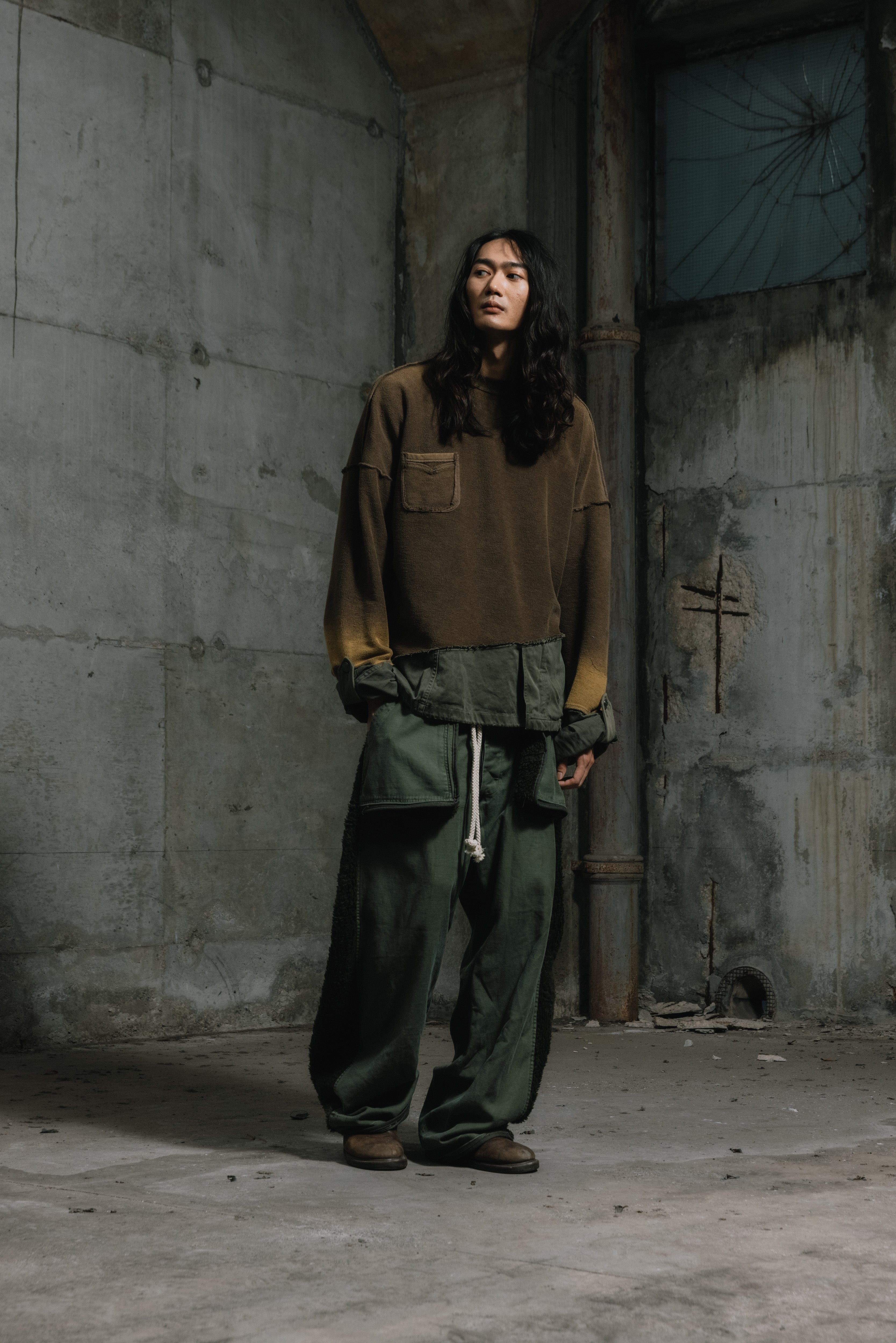 Footloose Tycoon X Random Effect - Remade Military Fabric Sweater